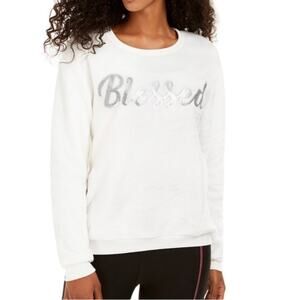 NWT Love Tribe ‘Blessed’ White Plush Sweater Women’s Size Extra Large